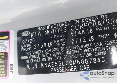 2021 Kia Stinger Gt2 из США, поврежденный, VIN KNAE55LC0M6087845